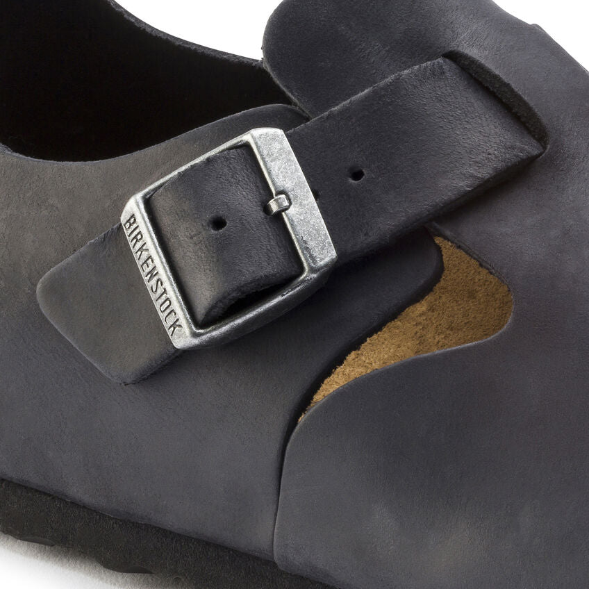 London Oiled Leather Classic Footbed in Black