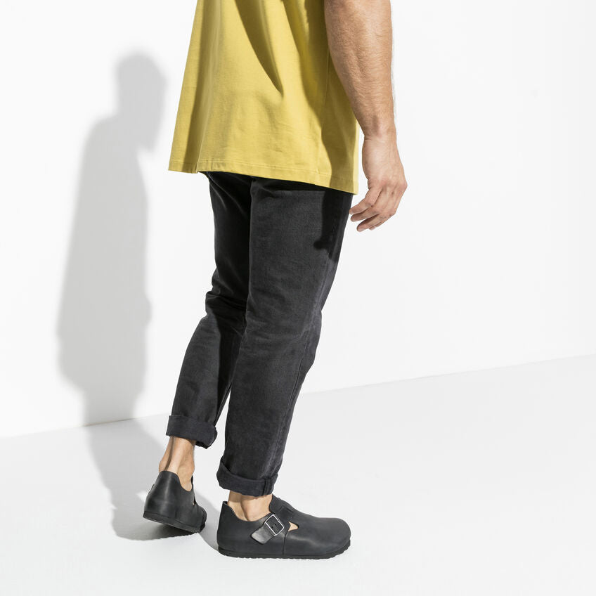 London Oiled Leather Classic Footbed in Black