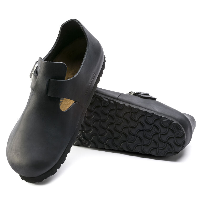 London Oiled Leather Classic Footbed in Black