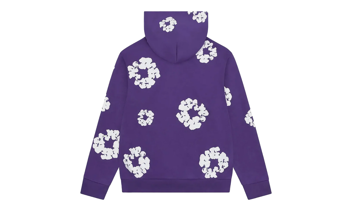 Cotton Wreath Zip Hoodie "Purple" DT424