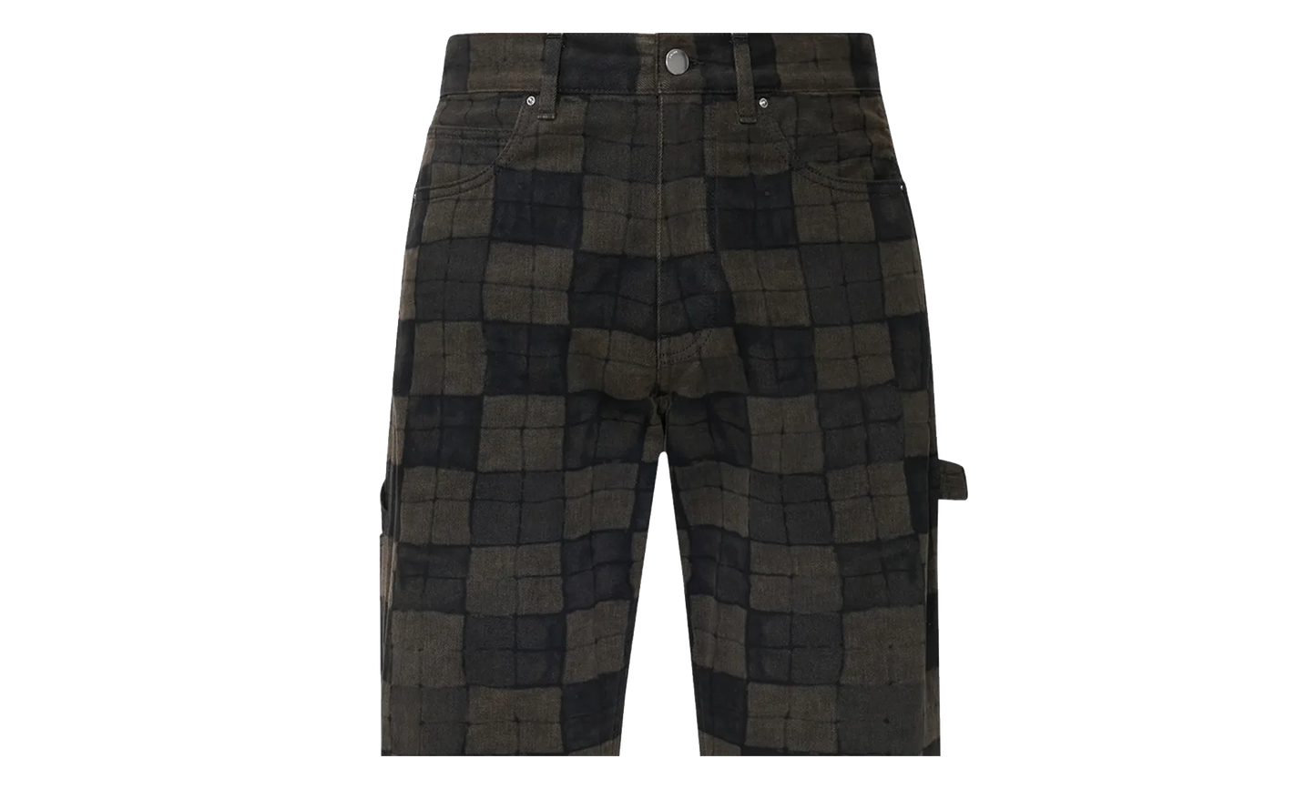 Checkered Carpenter Jeans "Brown" AMBMJE1096 210