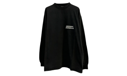 Long-Sleeve Crew Neck Oversized T-Shirt "Faded Washed Black" 850404 TTVL6 1041
