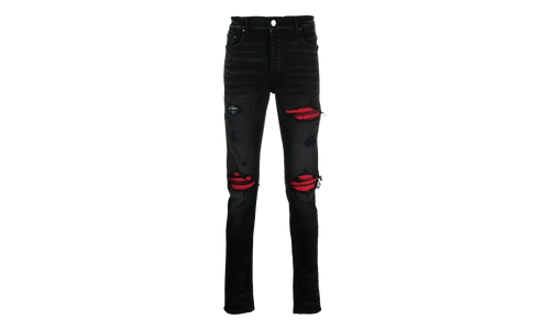 MX1 Ultra Suede Patch Jeans "Aged Black Red" AW22MDS010 023