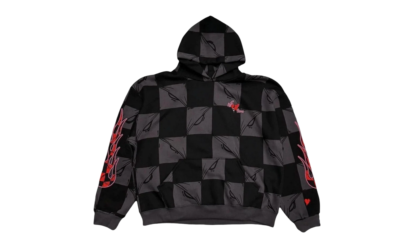 Anti Promo 99 Eyes ATL Flame Hooded Sweatshirt "Black / Grey" MB15