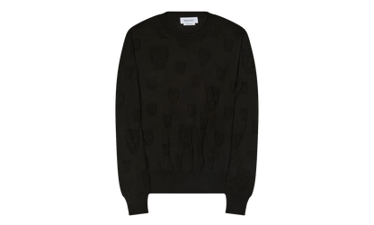 All Over Skulls Crewneck Sweater "Black" AM002