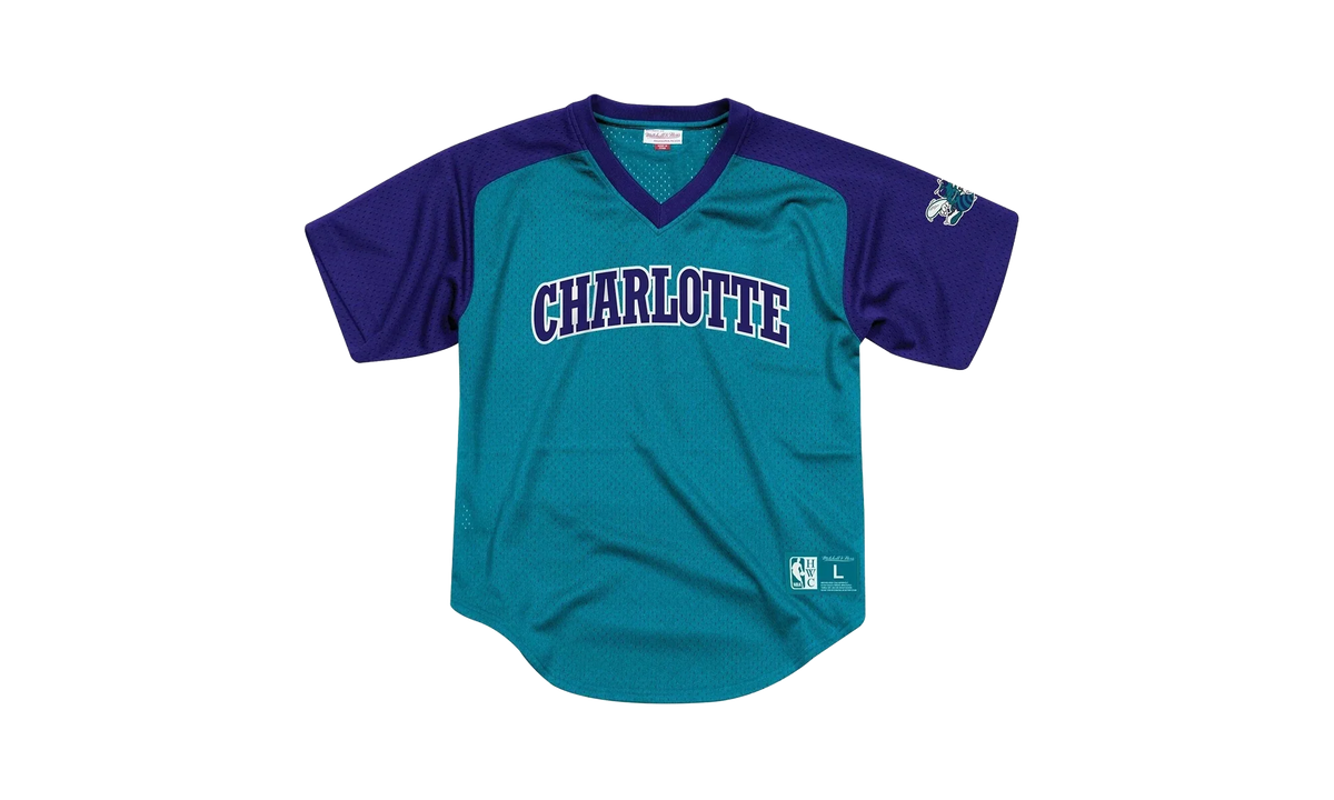 NBA Final Seconds Mesh V-Neck Shirt "Charlotte Hornets - Teal" BA87OQ CHO T JXT