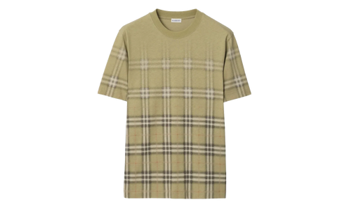 Gradient Check Cotton T-shirt "Glade Green" 8119023