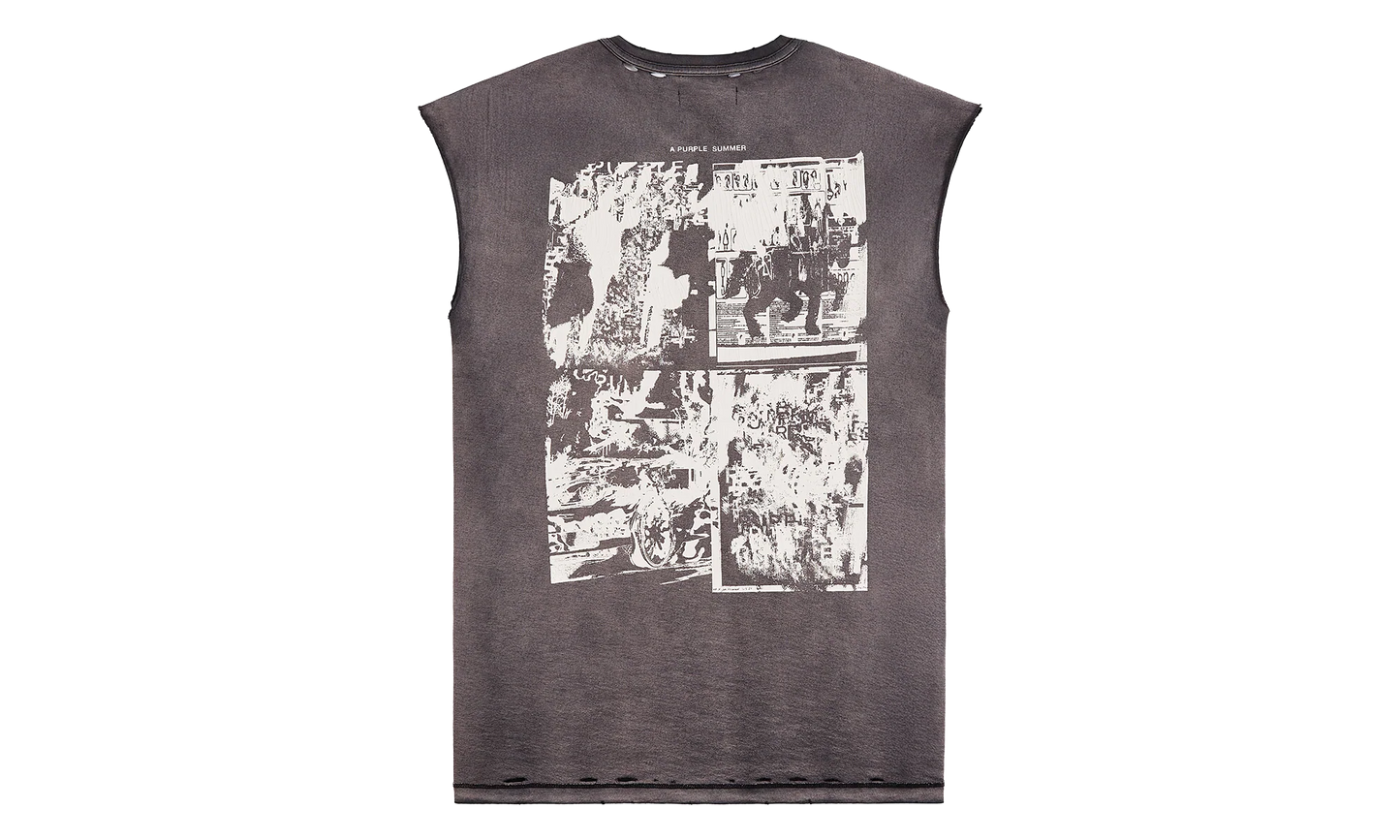 Worn Gothic Sleeveless Tee "Brown" P103 TBSP226