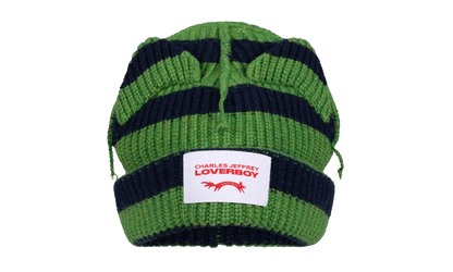 Supersized Chunky Ears Beanie "Green / Navy Stripe" 52132703
