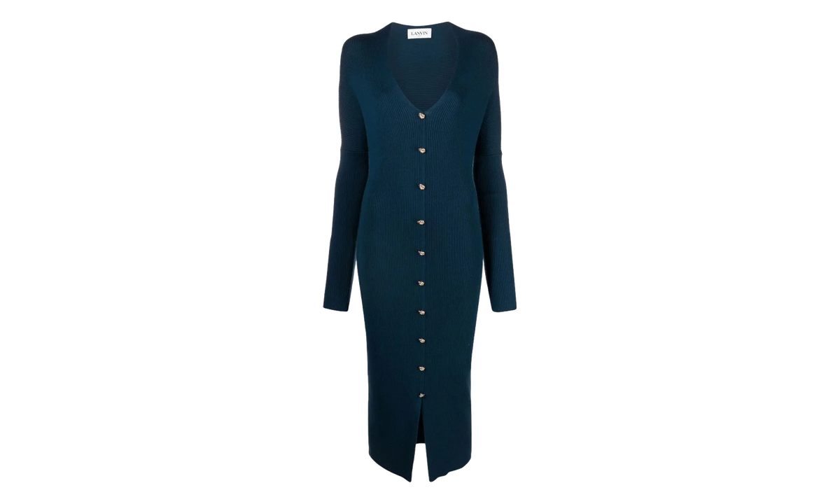 RIBBED LONG BUTTONED DRESS "SAPPHIRE" RW DR0043 K010 H23 271