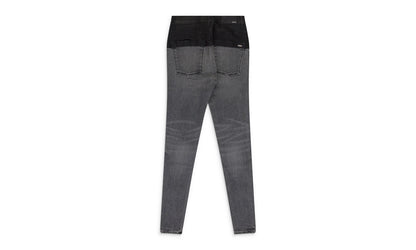 Contrast Leather Skinny Jeans Wmns "Grey" PS22WDS071_BLUE