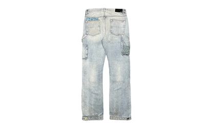 Patchwork Bandana Carpenter Jeans "Stone Indigo" AMIF MJ340