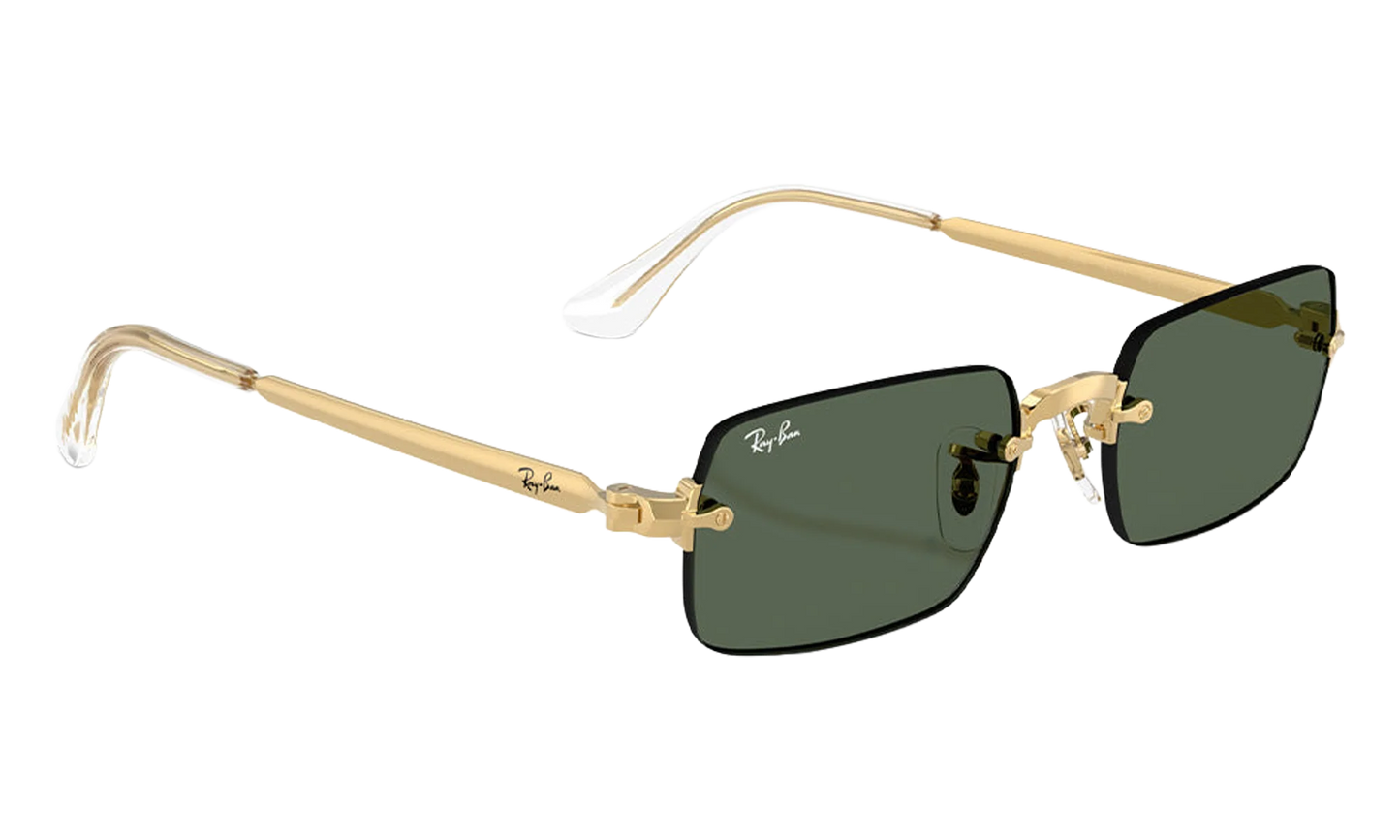 Ray-Ban Rimless "A$AP Rocky - Polished Arista Gold with Dark Green Lens" RB3928 001 71