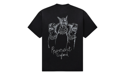 Hand Drawn Thoroughbred Dogs Tee "Aged Black" MLM100383 03