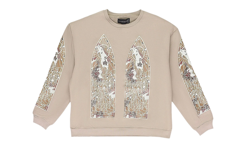 Camo Glass Pullover Sweatshirt "Beige" 232389M201030