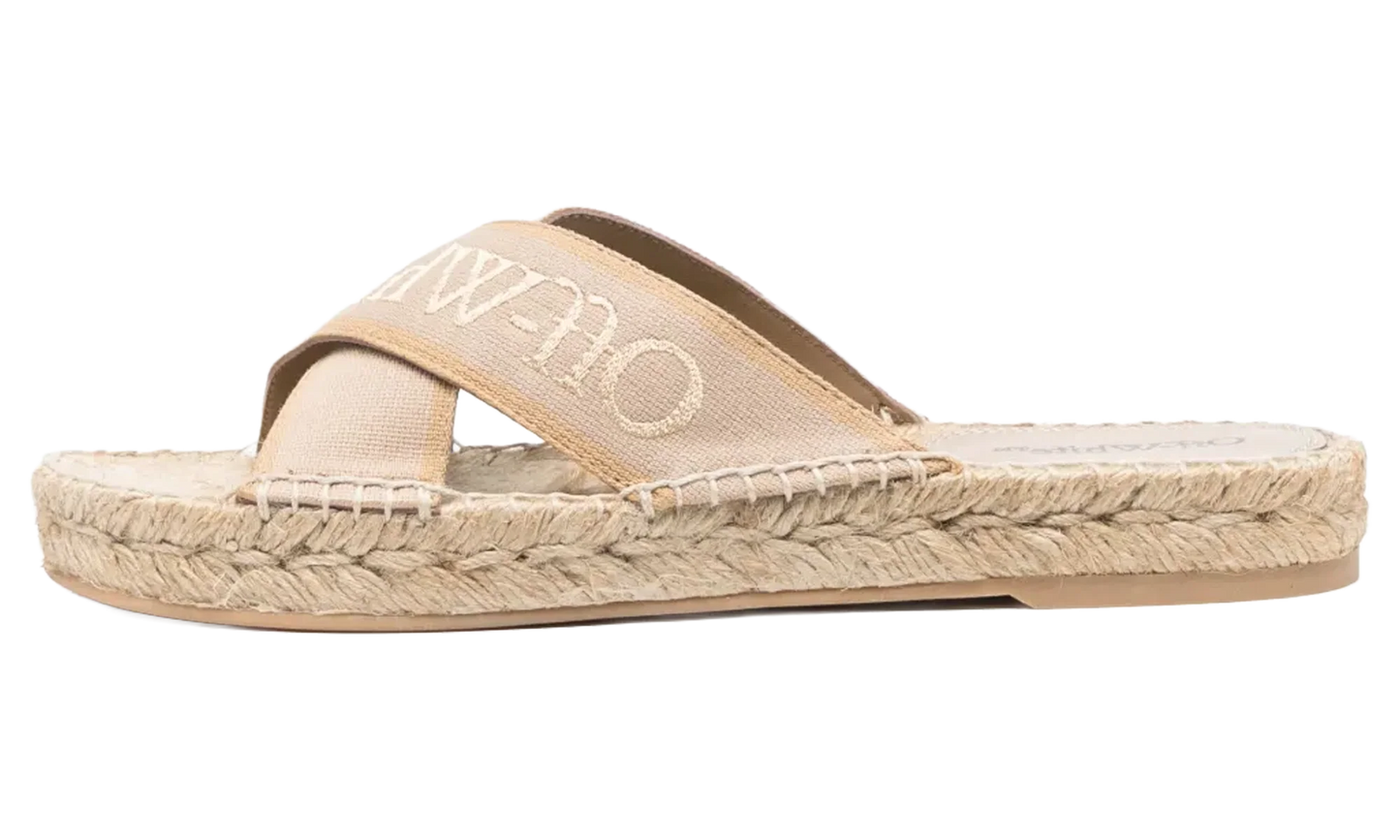 Bookish Criss-Cross Espadrille Sandals WMNS "Beige" OWIB012S23FAB0016103