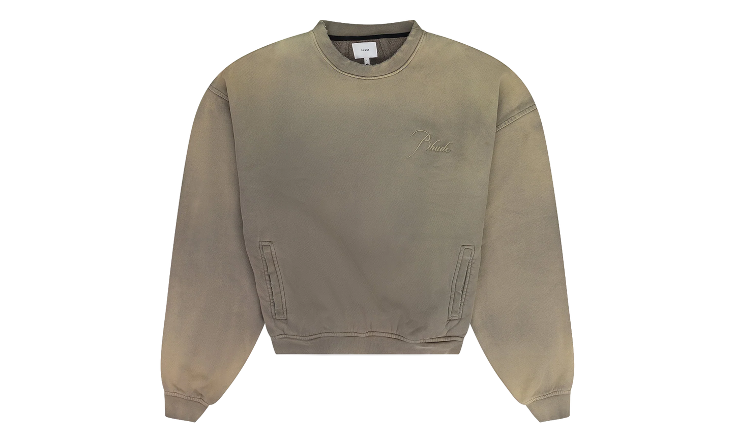Script Logo Sunfaded Crewneck Sweatshirt "Elephant Green" RHDMHDS0043 ELGRN
