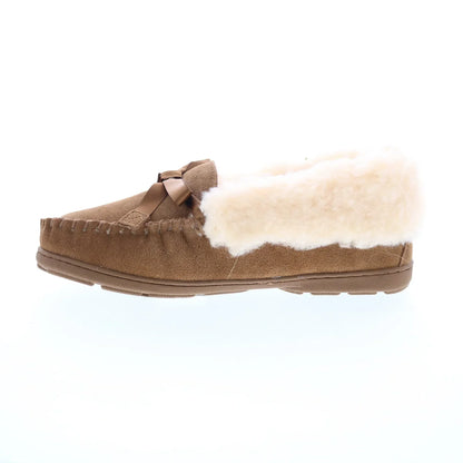 Bearpaw Indio 2165W-220 Womens Brown Suede Slip On Loafer Slippers Shoes