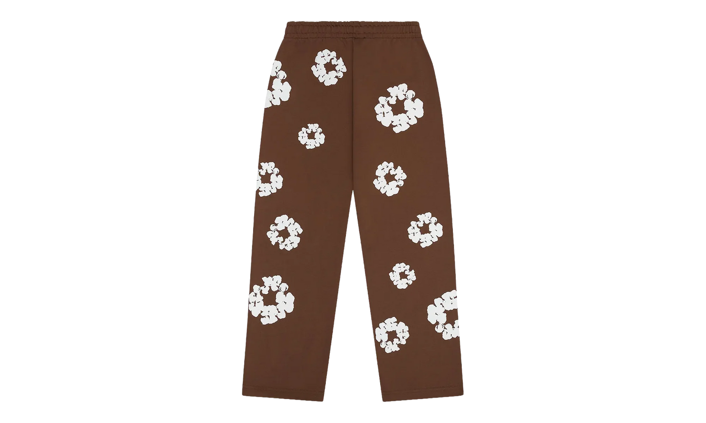 Cotton Wreath Open Hem Sweatpants "Brown" DT422