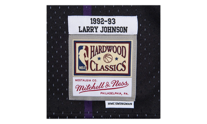 NBA Larry Johnson Reload Swingman Jersey "1992 Charlotte Hornets - Black" SMJYCP19277 CHOBLCK92LJO