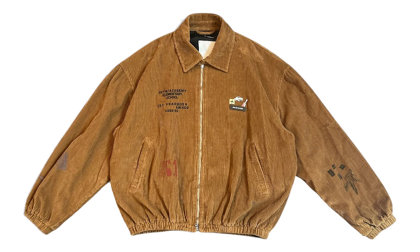 School Portrait Coach Bomber Jacket "Cotton Cord - Camel Fade Out" 261 MJK121P4 CORDCML