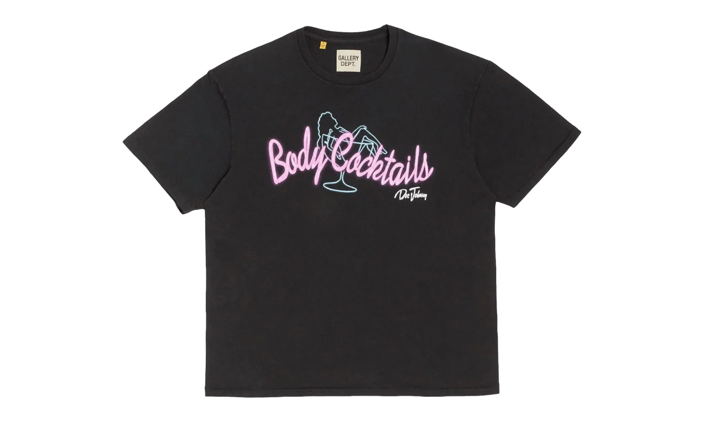 Doc Johnson Body Cocktails Logo Short Sleeve Tee Shirt "Black Multi" BDC 1000