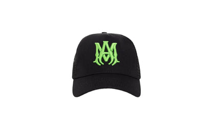 MA Logo Trucker Hat "Black Neon Green" MDS357 002