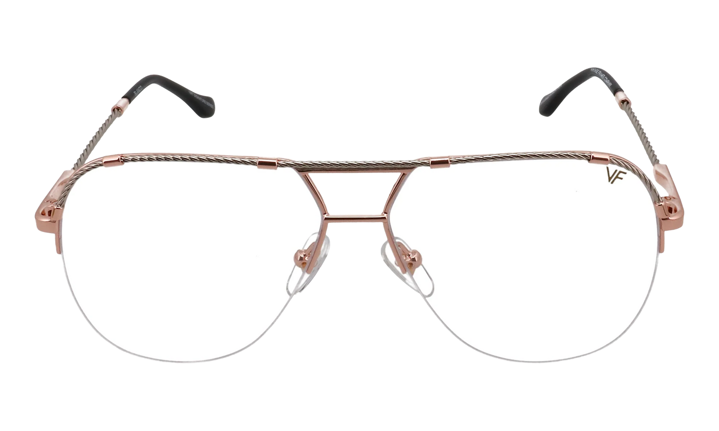 Blanco Half Rim 24KT Two-Tone "Rose / White Gold / Clear" HRBA2 0006 17A3