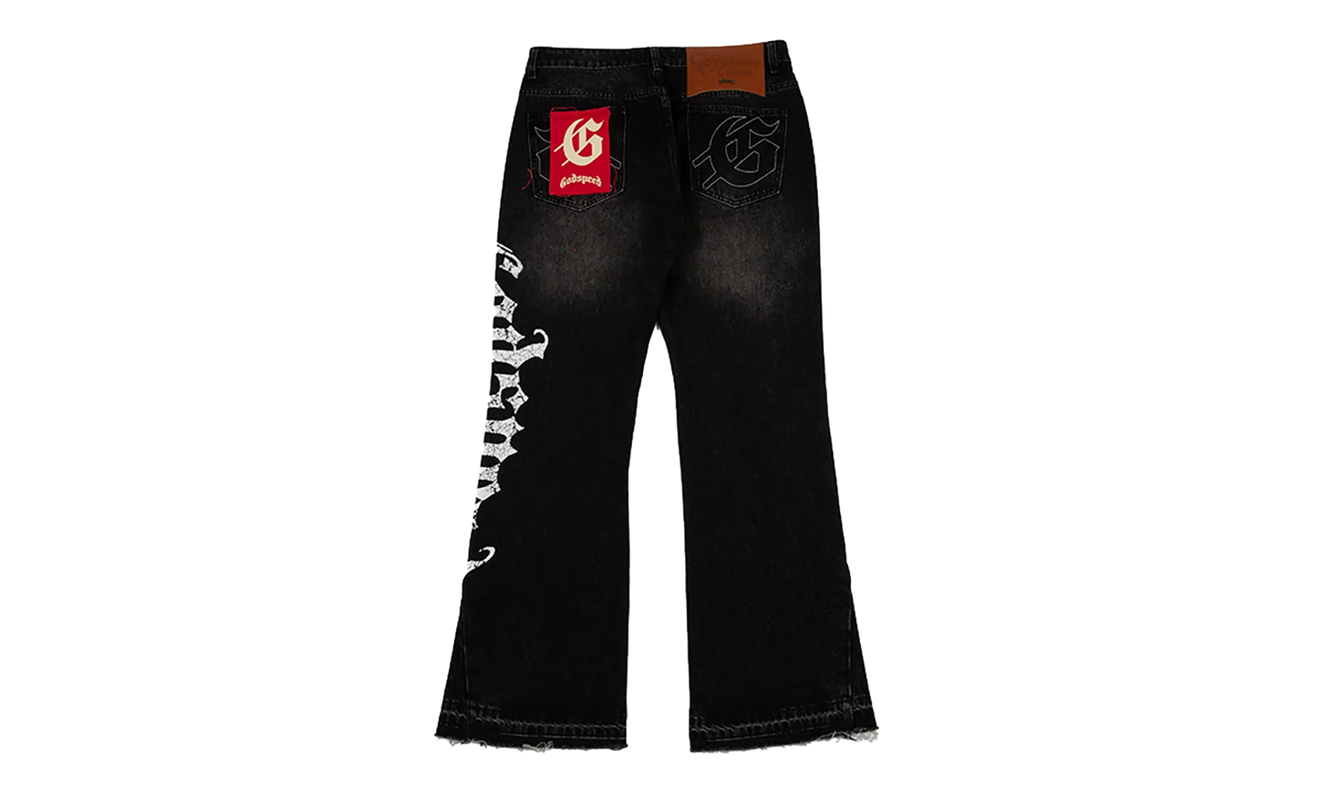 OG Logo Flared Denim Jeans "Grey Wash" GS116
