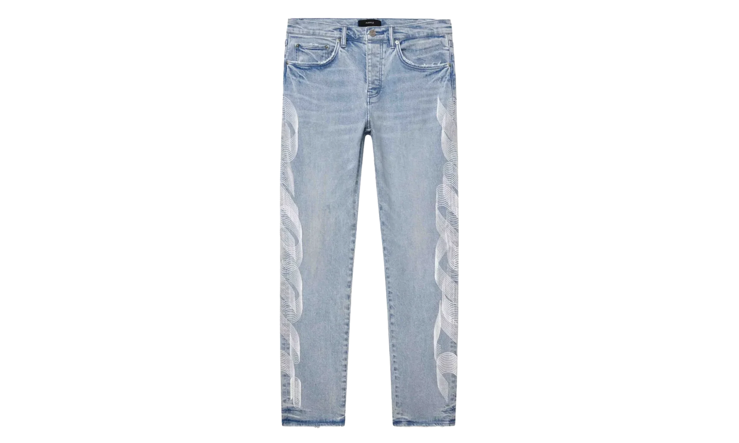 P005 Embroidered Logo Jeans "Light Indigo" P005 LEML226