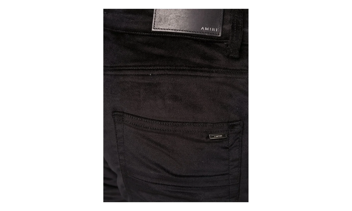Velour Skinny Stack Denim Jeans "Black" MDS086 001