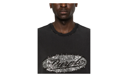 Sequin Script Sleeveless Tee "Black" P103 TBDS226