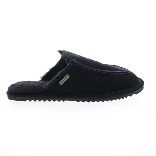 Bearpaw Pierre 2538M-011 Mens Black Synthetic Slip On Mules Slippers Shoes