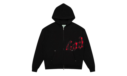 OG Logo Hoodie "Black Red Plaid" GS097