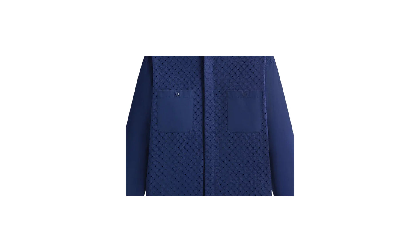 Lattice Floral Long-Sleeve Apollo Shirt "Cave" KHM032068 5032