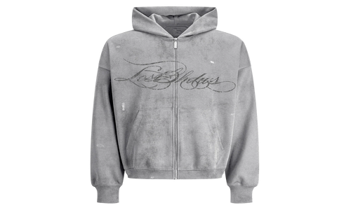 Distressed Script Hoodie "Grey" LST 21 22712 GREY