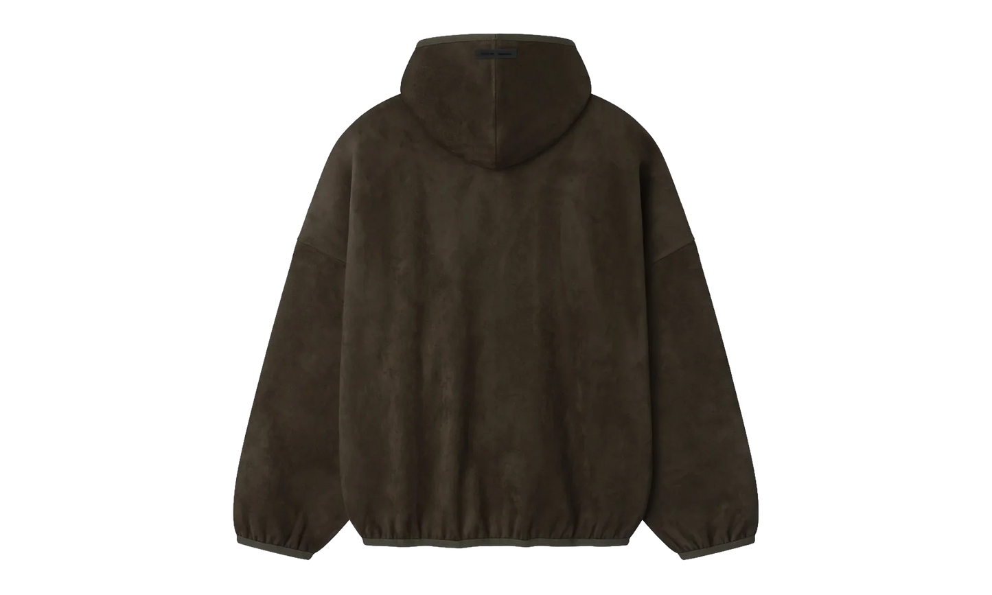 Suede Fleece Modern Hoodie "Brown" 192HO256943F