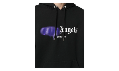London Sprayed Hoodie "Black / Purple" PMBB003C99FLE0021037