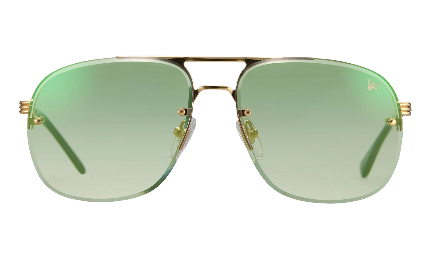Snatch Bevel Rimless Drill Mount 18KT "Yellow Gold / Pastel Green Gradient Flash Gold" DMSN2 0003 48C3
