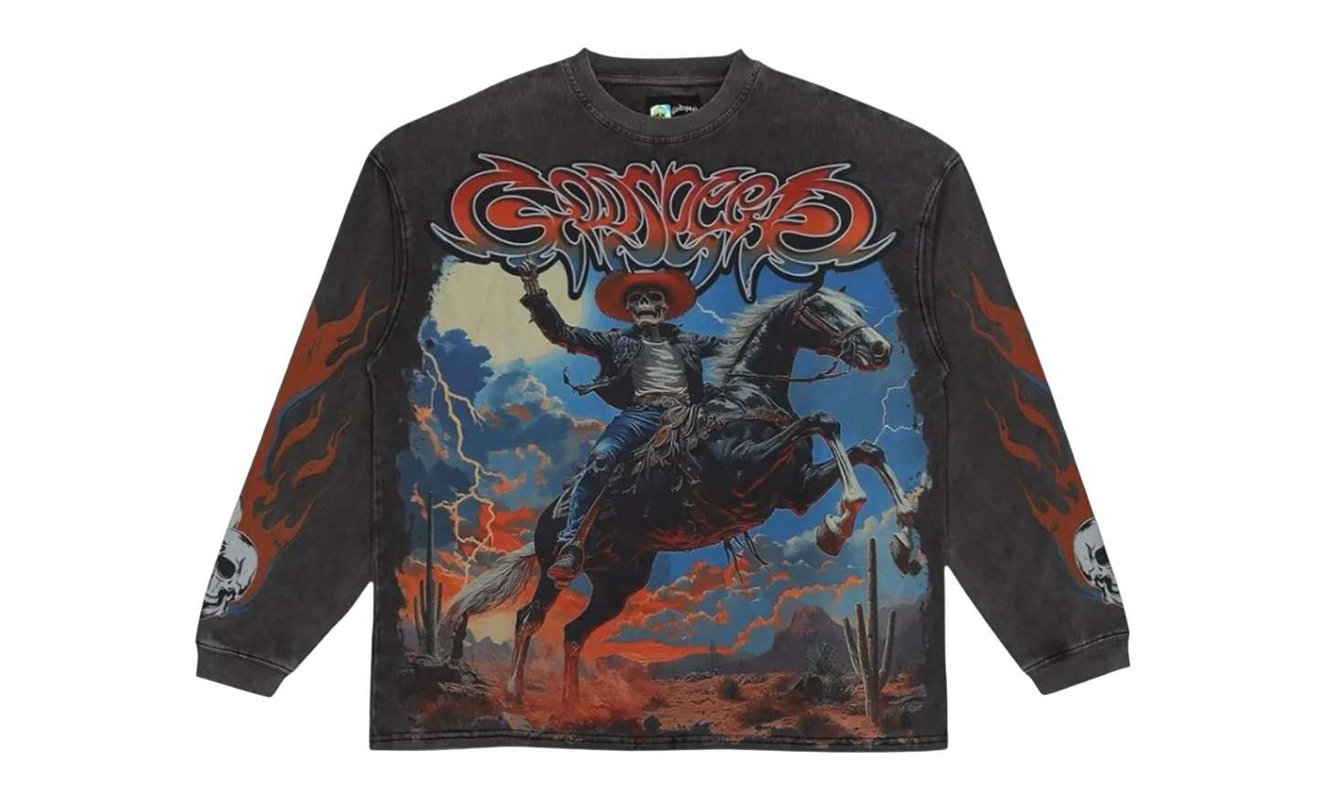 Western Long-sleeve Sweatshirt "Grey Wash" GS060