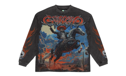 Western Long-sleeve Sweatshirt "Grey Wash" GS060