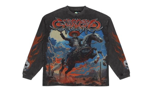 Western Long-sleeve Sweatshirt "Grey Wash" GS060