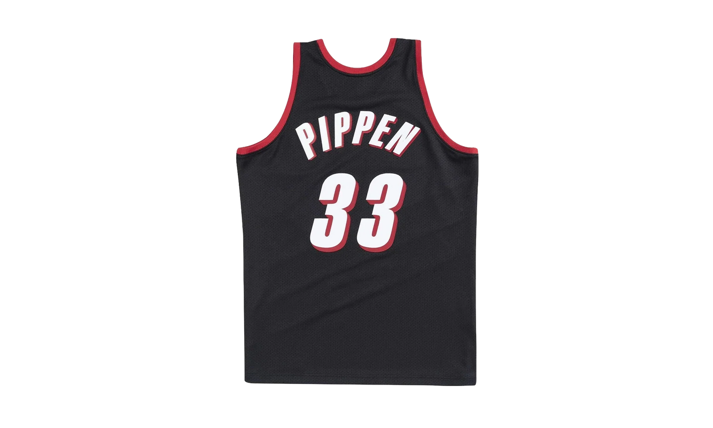 NBA Scottie Pippen Authentic Jersey "1999-00 Portland Trail Blazers - Black" AJY4EL18020 PTBBLCK99SPI