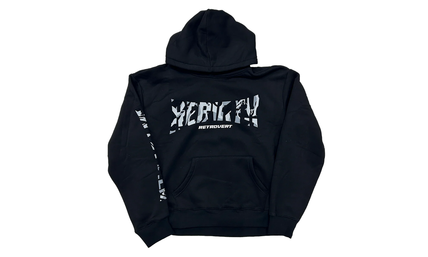 Rhinestone Rebirth Pullover Sweatshirt "Black" RET031