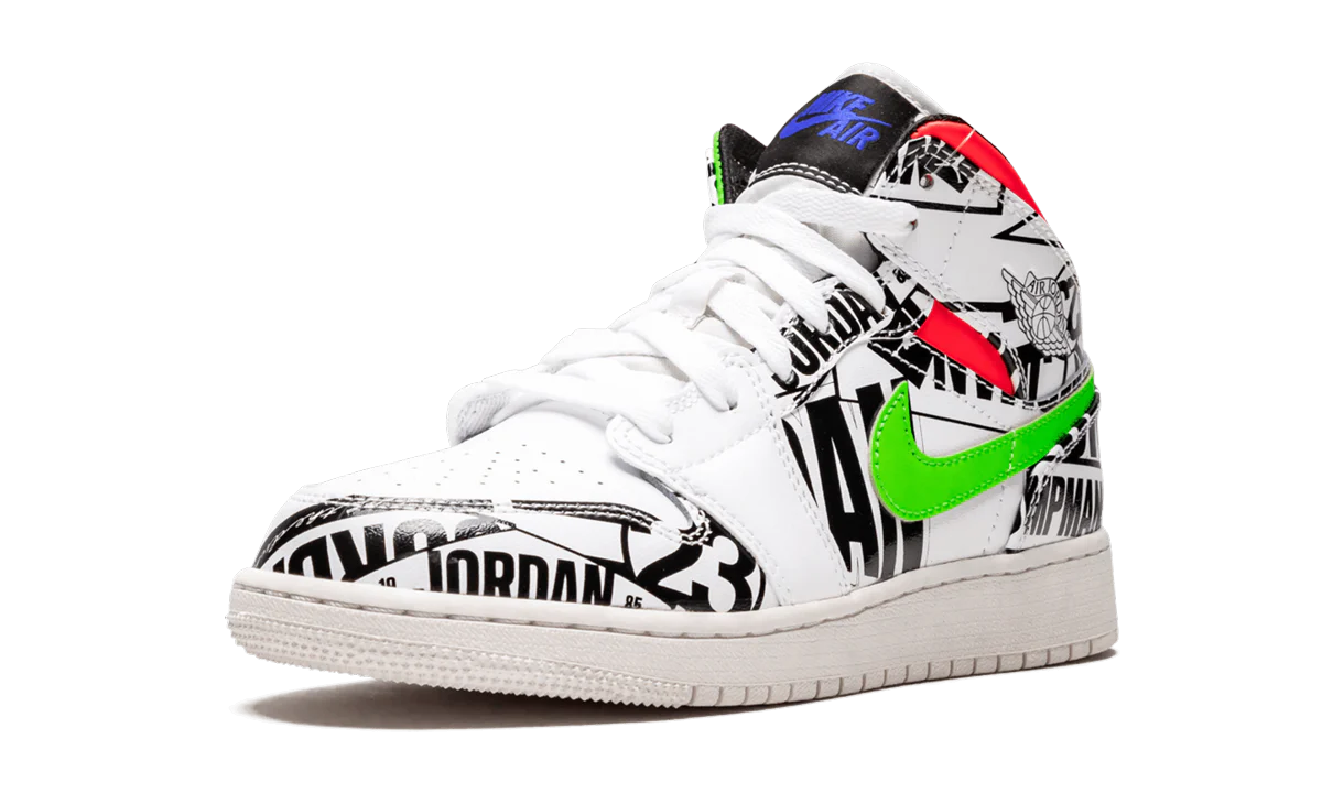 Air Jordan 1 Mid GS "All Over Logos" 554725 143
