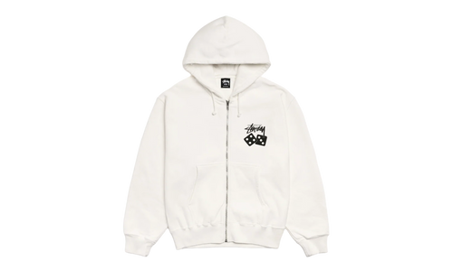 Dice Pigment Dyed Zip Up Hoodie "Natural" STUS371