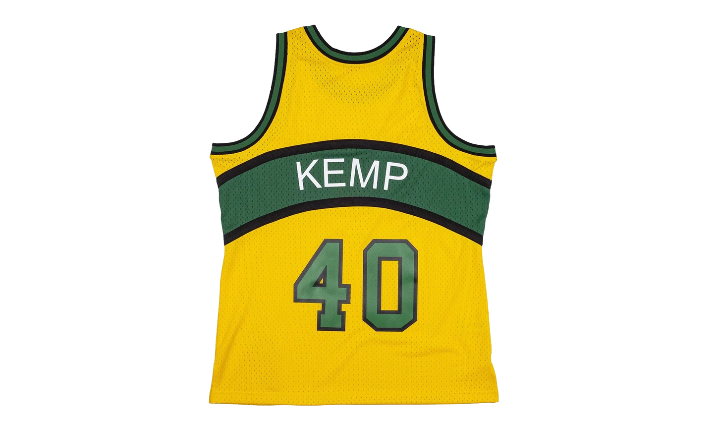NBA Shawn Kemp Reload Swingman Jersey "1994 Seattle Supersonics - Yellow" SMJYCP19285 SSUYELL94SKE