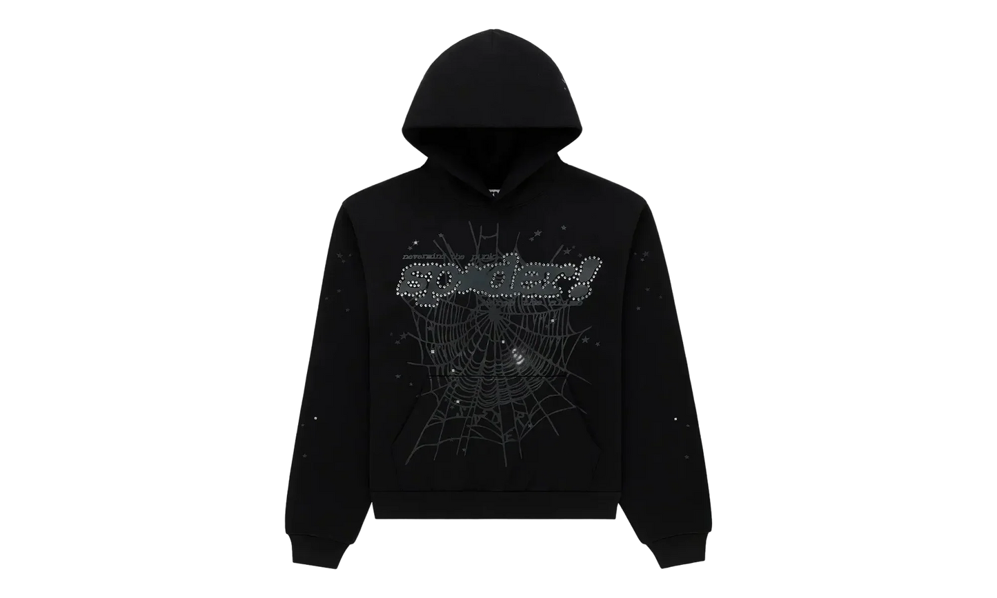 Rhinestone Punk V2 Hoodie "Black" SP5der337