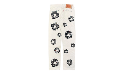 Levi's 501 Rhinestone Cotton Wreath Logo Jeans "White" DT377