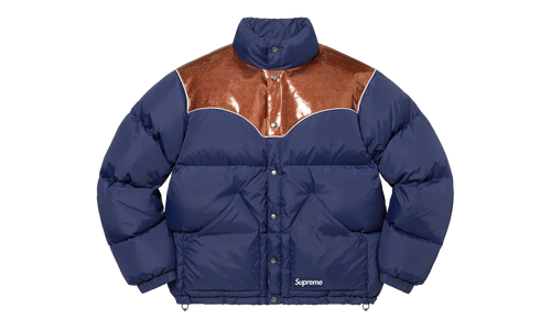 Glitter Yoke Down Puffer Jacket "FW22 - Navy" SU26914